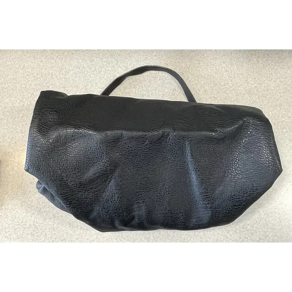 Street Level Large Black Faux Leather Tote Bag Weekender Carry All Travel Bag